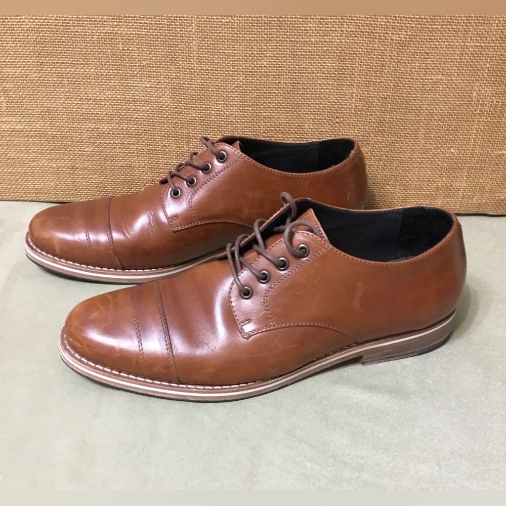 HELM Bradley Men’s Brown Leather Lace-up Dress Shoes Size 13M